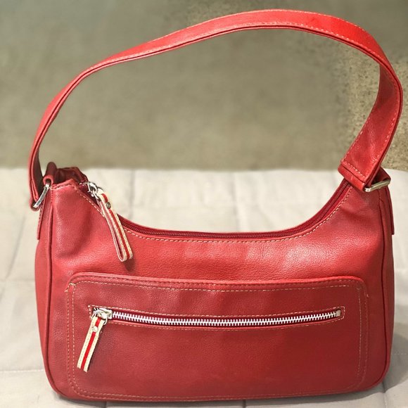 RED LIZ CLAIBORNE SMALL SHOULDER BAG - VERY CUTE - Picture 1 of 5